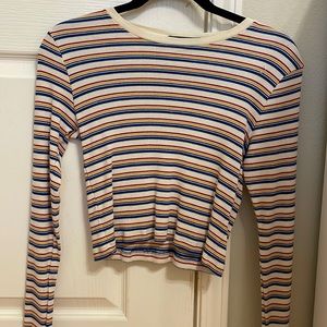 Brandy Melville Cropped Striped Long sleeve